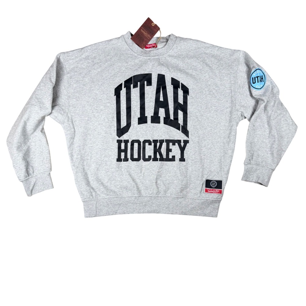 Mitchell & Ness Utah Hockey Club NHL Womens Crewneck Sweatshirt Gray FC15561 L